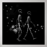 Honeymoon X-Ray Skeleton Newlyweds - B&W Poster<br><div class="desc">Honeymoon X-Ray Skeleton Newlyweds - B&W</div>