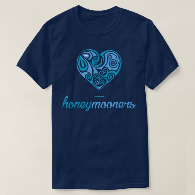Honeymooners  Just Married Bride Groom Wedding  T-Shirt (Design Front)