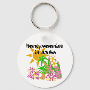 Honeymooning in Aruba Key Ring