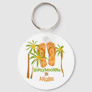 Honeymooning in Aruba Key Ring