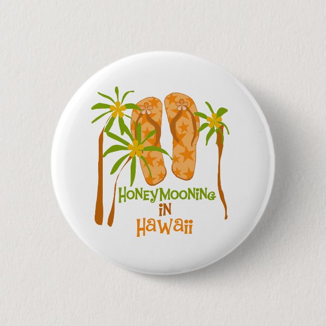 Honeymooning in Hawaii Button (Front)