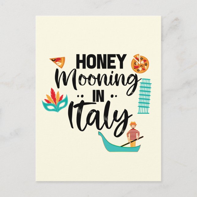 Honeymooning in Italy Couple Matching Vacation Postcard (Front)