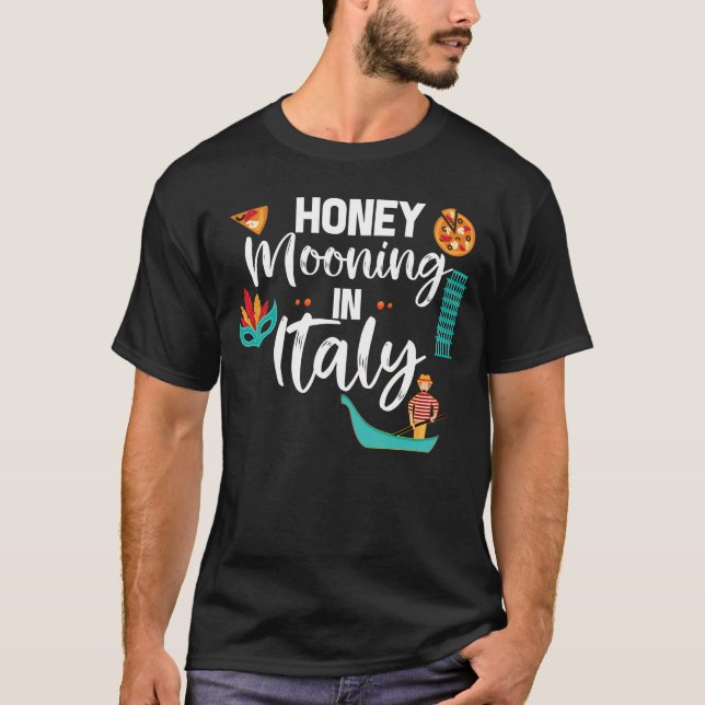 Honeymooning in Italy Couple Matching Vacation T-Shirt (Front)