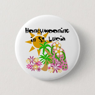 Honeymooning in St. Lucia 6 Cm Round Badge