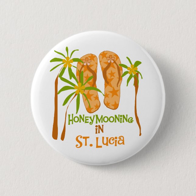 Honeymooning in St. Lucia 6 Cm Round Badge (Front)