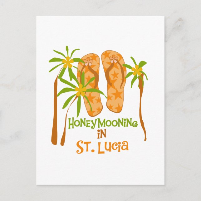 Honeymooning in St. Lucia Postcard (Front)