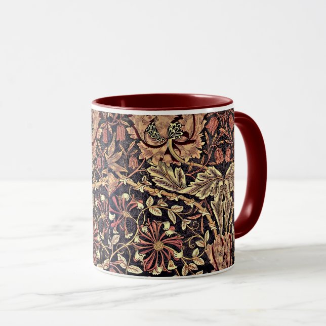 Honeysuckle, a William Morris vintage design Mug (Front Right)