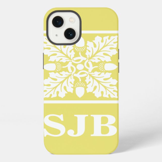 Honeysuckle Acorn and Leaf Tile Design iPhone Case (Back)