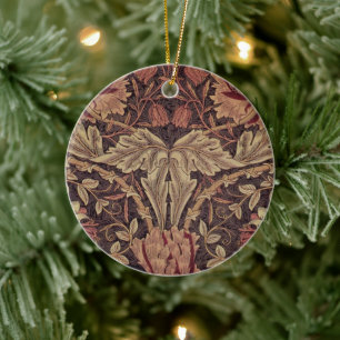 Honeysuckle by William Morris, Garden Flowers Art Ceramic Ornament