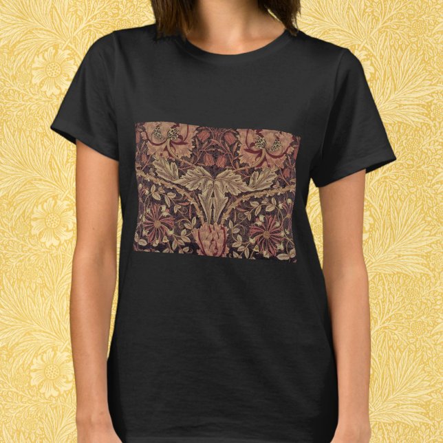 Honeysuckle by William Morris, Garden Flowers Art T-Shirt (Honeysuckle by William Morris, Garden Flowers Art T-Shirt)