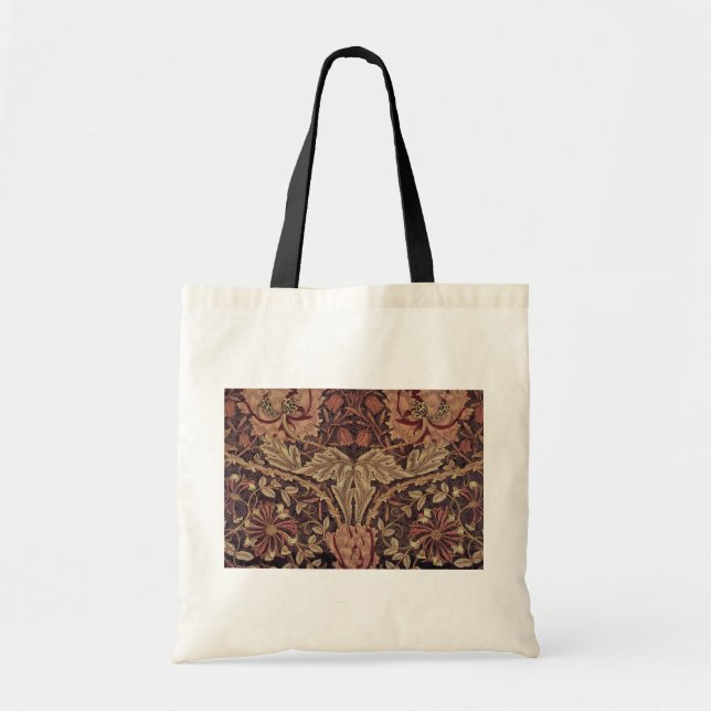Honeysuckle by William Morris, Garden Flowers Art Tote Bag (Front)