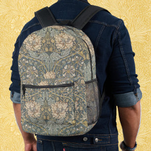 Honeysuckle by William Morris, Vintage Flowers Art Printed Backpack