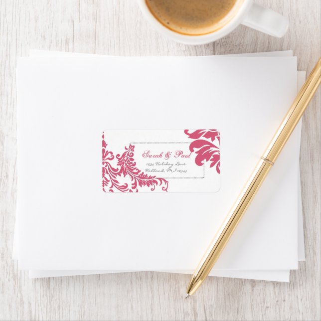 Honeysuckle Damask Return Address Label (Insitu)