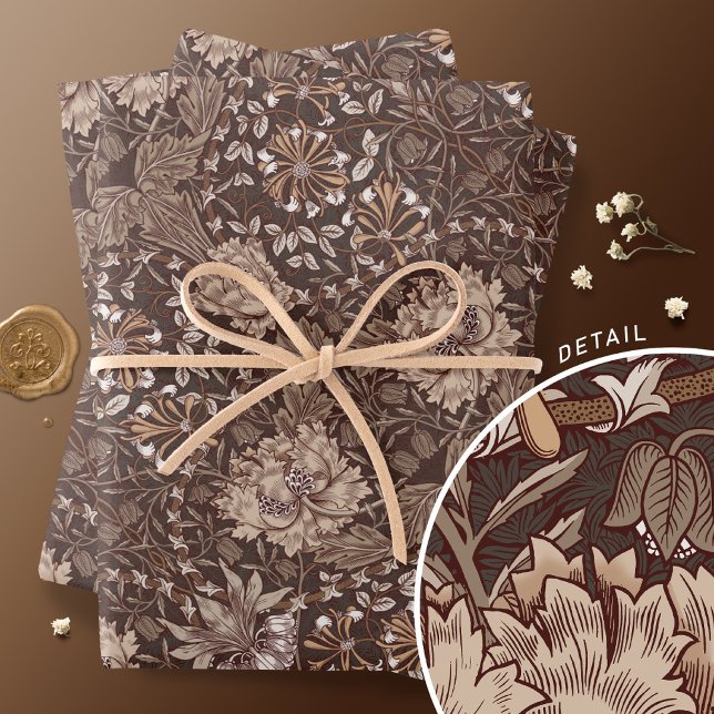 Honeysuckle Delight William Morris Larkspur Wrapping Paper Sheet (Creator Uploaded)