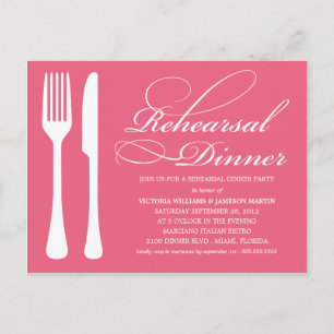 HONEYSUCKLE FLATWARE   REHEARSAL DINNER INVITE
