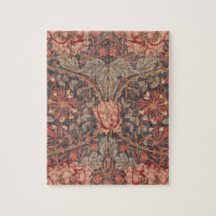 Honeysuckle, Floral Pattern by William Morris Jigsaw Puzzle