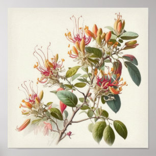 Honeysuckle Flowers Art Print Poster