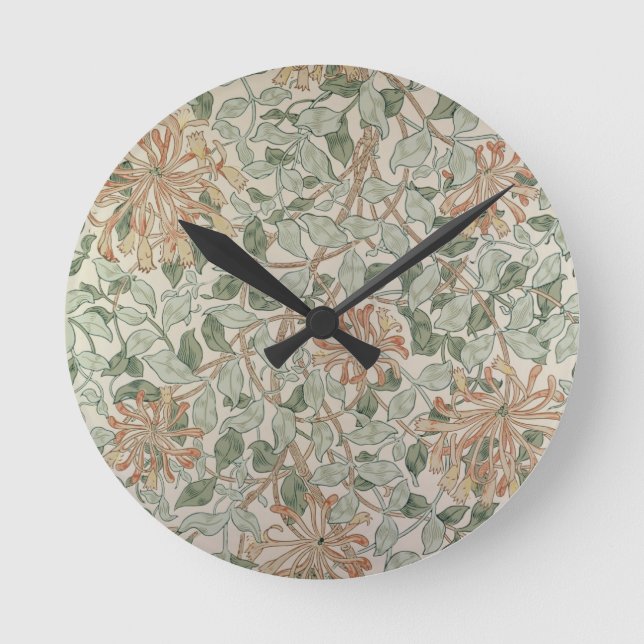'Honeysuckle II' design Round Clock (Front)