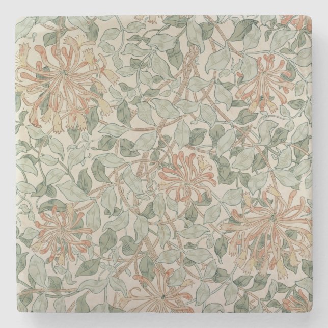 'Honeysuckle II' design Stone Coaster (Front)