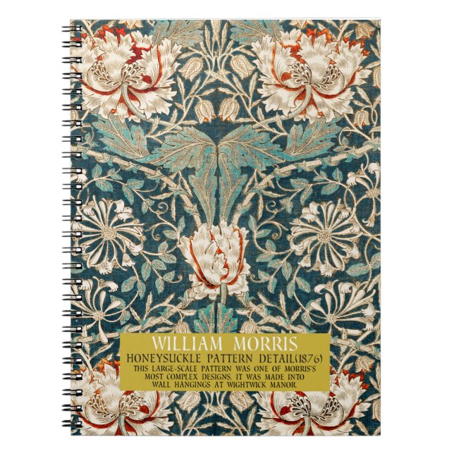Honeysuckle Pattern - Design of William Morris  Notebook (Front)