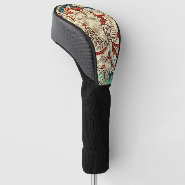 Honeysuckle Pattern Golf Head Cover (Angled)