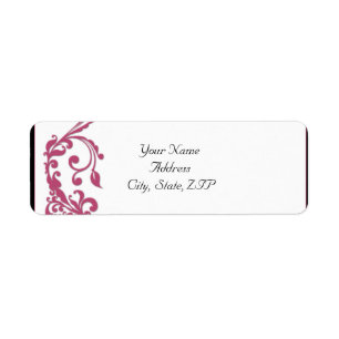 Honeysuckle Pink Rounded Corner Return Address Label