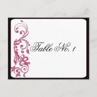 Honeysuckle Pink Rounded Corner Table Number