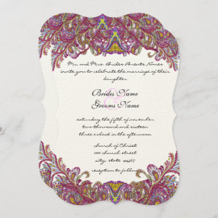 Honeysuckle Pink Wedding Invitation