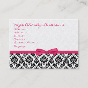 Honeysuckle Ribbon Black Damask Floral - Business Card