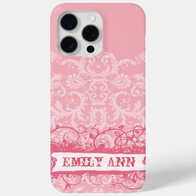 Honeysuckle Swirl Grunge iPhone Case (Back)