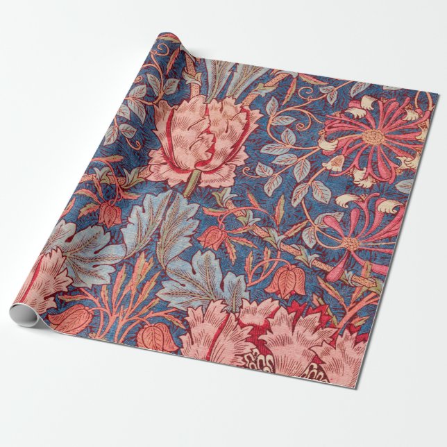Honeysuckle, Wallpaper by William Morris Wrapping Paper (Unrolled)
