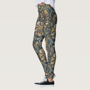 Honeysuckle William Morris classic earthy colours Leggings