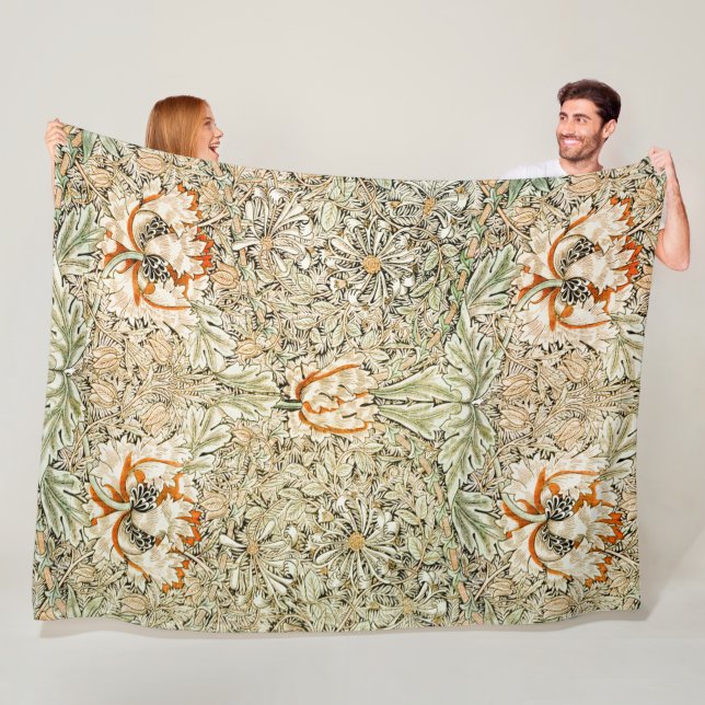 Honeysuckle, William Morris Fleece Blanket (In Situ)