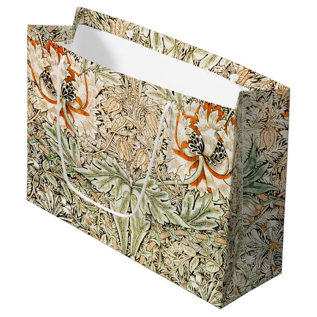 Honeysuckle, William Morris Large Gift Bag (Front Angled)