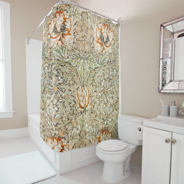 Honeysuckle, William Morris Shower Curtain (In Situ)