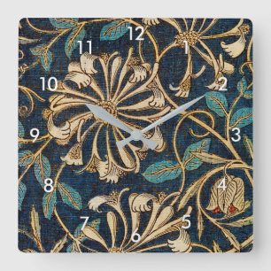 Honeysuckle, William Morris Square Wall Clock