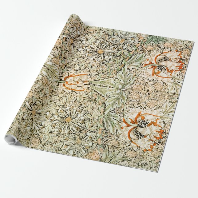 Honeysuckle, William Morris Wrapping Paper (Unrolled)