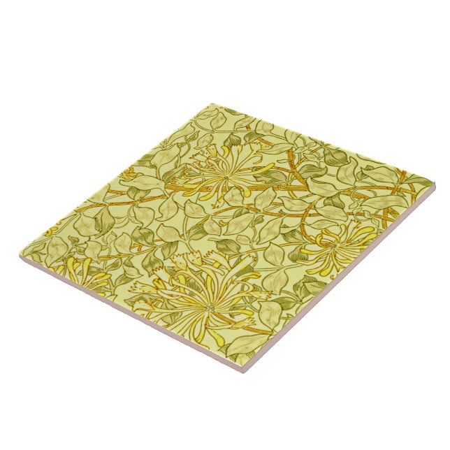 Honeysuckle Yellow by William Morris. Ceramic Tile (Side)