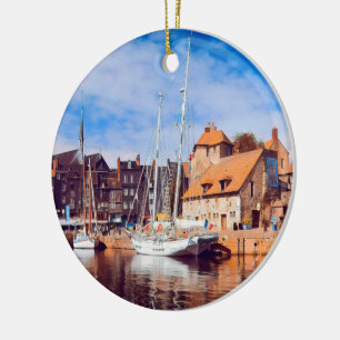 HONFLEUR - docking - old pier - panorama Ceramic Ornament