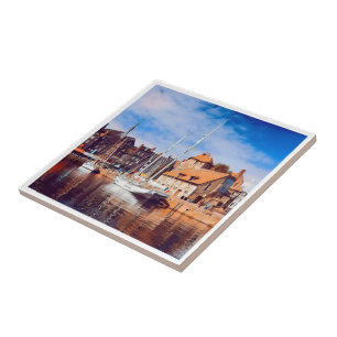 HONFLEUR - docking - old pier - panorama Ceramic Tile