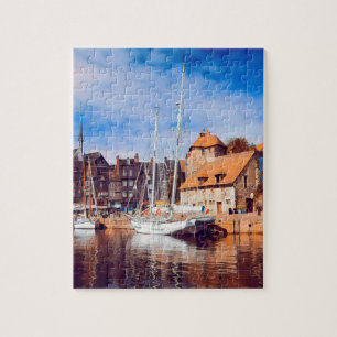 HONFLEUR - docking - old pier - panorama Jigsaw Puzzle