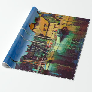 HONFLEUR - docking - old pier - panorama Wrapping Paper