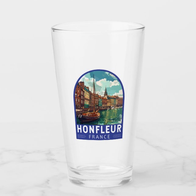 Honfleur France Travel Art Vintage Glass (Front)