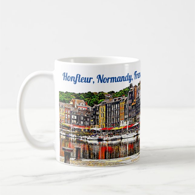 Honfleur harbour in Normandy, France. Coffee Mug (Left)