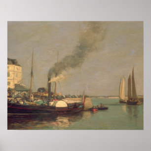 Honfleur. La Jetee, 1854-57 (oil on panel) Poster