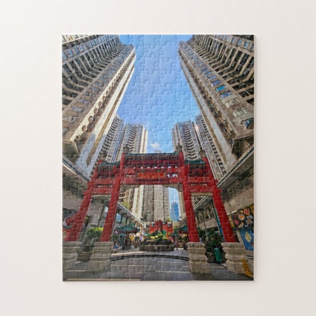 Hong Kong Aberdeen Chinese Gate view puzzle (Vertical)