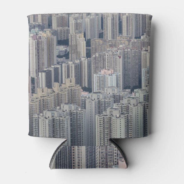 Hong Kong Apartment Building Pattern Can Cooler (Front)