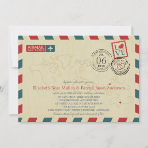 Hong Kong / Australia Antique Airmail   Wedding Invitation