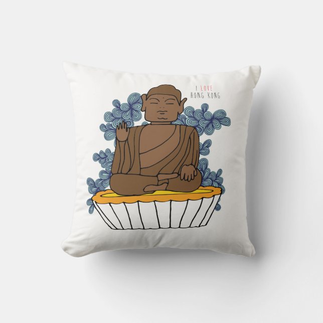 Hong Kong Big Buddha X Egg Tart Cushion (Front)