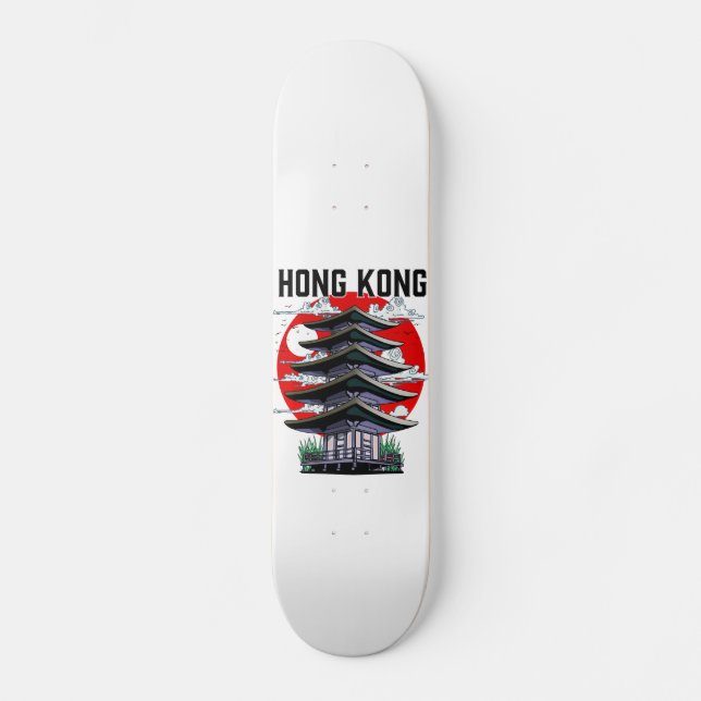 Hong Kong Button Luggage Tag Skateboard (Front)